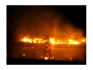 Russky Island bridge fire - APEC 2012