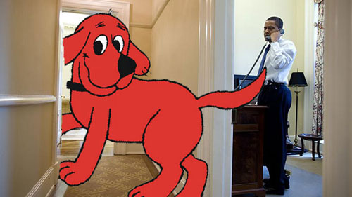 Obama dog in the White House next to President Obama