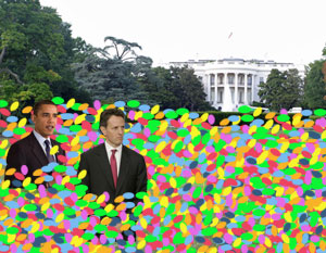 President Obama and a billion Easter eggs on the White House lawn