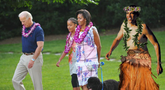 President Obama gets in the aloha spirit at White House luau