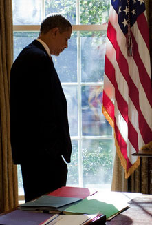 Side view of President Obama