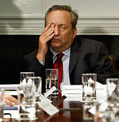Larry Summers dozes off at the end of the meeting