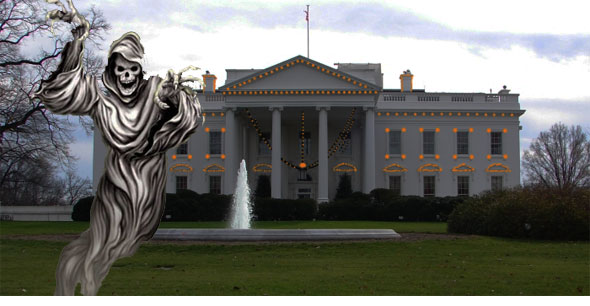 White House decorated for Halloween