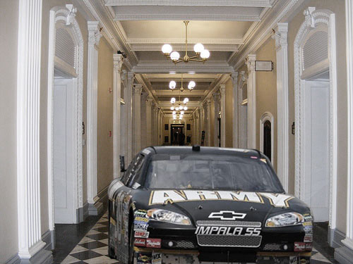 Racing a car in the White House is more fun than on a road course