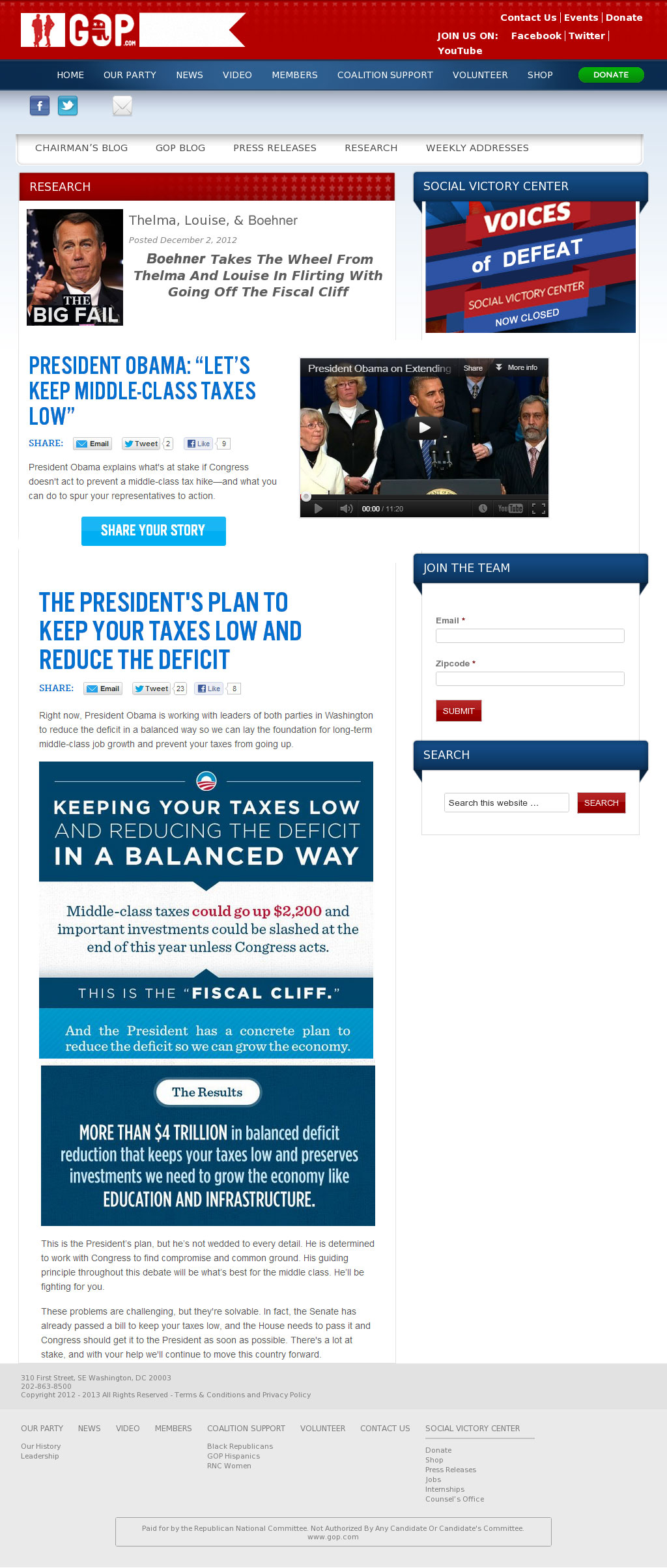 Hacked GOP Boehner website