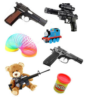 President Obama hopes that realistic guns may soon become beloved childhood toys once again