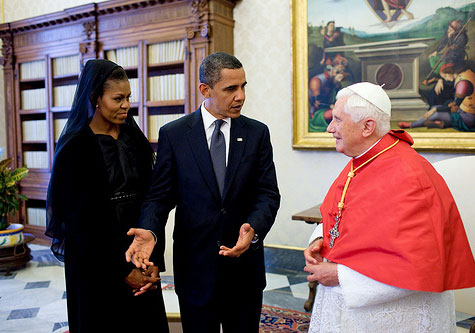 The Pope tells Obama Michelle would make a cute nun